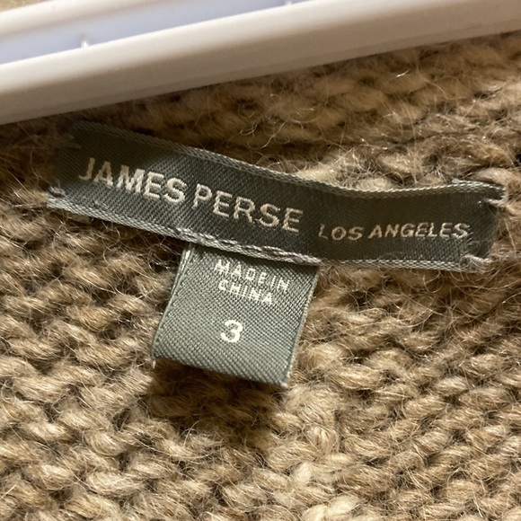 James Perse light brown and beige long with tie belt sweater - Picture 3 of 6